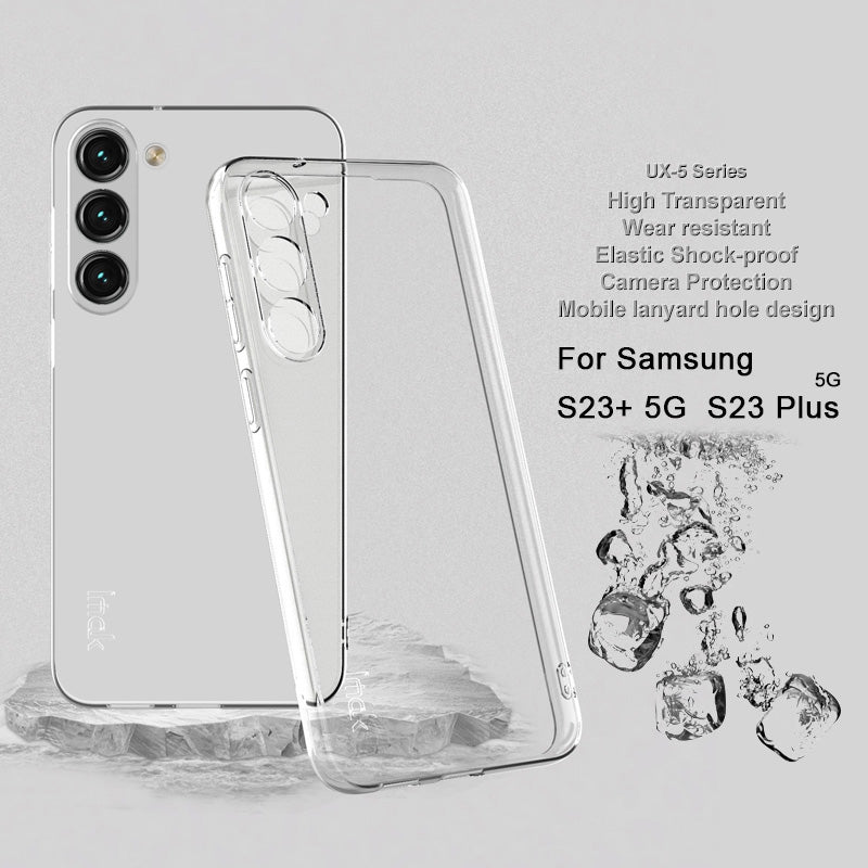 IMAK UX-5 Series til Samsung Galaxy S23+ TPU-telefon-etui Anti-ridse gennemsigtigt telefoncover - gennemsigtig IMAK UX-5 Series til Samsung Galaxy S23+ TPU-telefon-etui Anti-ridse gennemsigtigt telefoncover - gennemsigtig